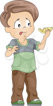 Illustration of a Kid That Has Just Tasted a Sour Food