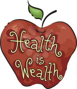 Icon Illustration Representing Health is Wealth