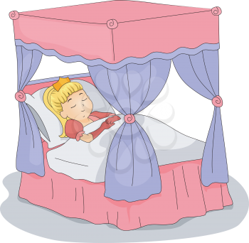 Illustration of a Sleeping Princess