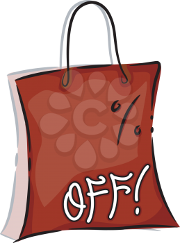Illustration of a Shopping Bag with a Discount Tag