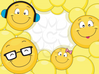 Background Illustration Featuring a Smiley Family