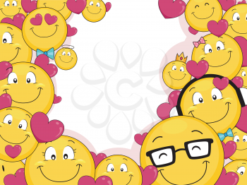 Background Illustration Featuring a Smiley Family