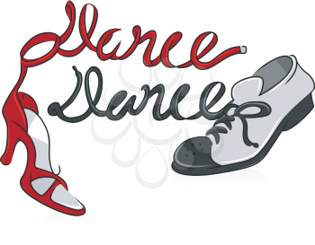 Illustration Featuring a Pair of Dancing Shoes