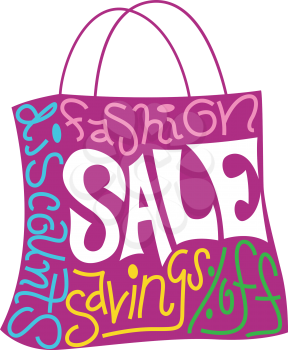 Text Illustration Featuring a Shopping Bag