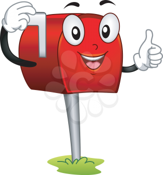 Mascot Illustration Featuring a Mailbox
