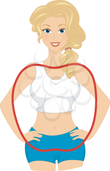 Illustration of a Woman with an Apple Body Shape