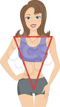 Illustration of a Woman with an Inverted Triangle Body Shape