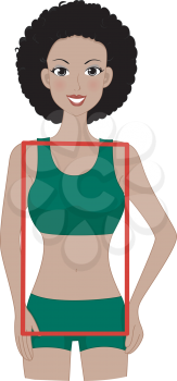 Illustration of a Woman with a Rectangular Body Shape