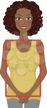 Illustration of a Woman with a Square Body Shape