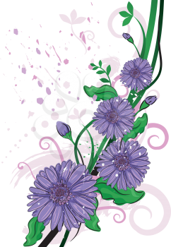Illustration Featuring a Purple Gerbera