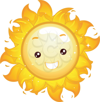 Mascot Illustration of a Sun Shining Brightly