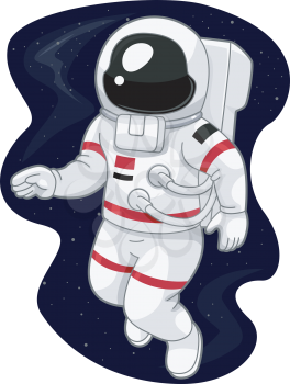 Illustration of an Austronaut Drifting in Space