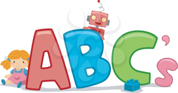 Text Illustration Featuring Toys