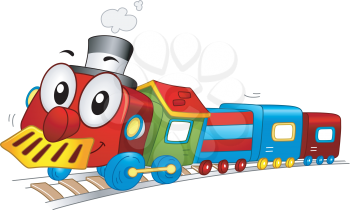 Illustration of a Toy Train Mascot