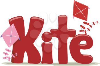 Text Illustration Featuring the Word Kite