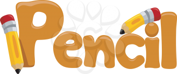 Text Illustration Featuring the Word Pencil
