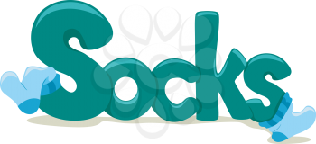 Text Illustration Featuring the Word Socks