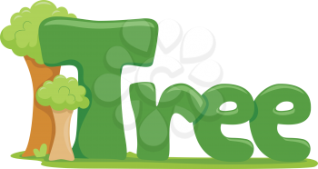 Text Illustration Featuring the Word Tree