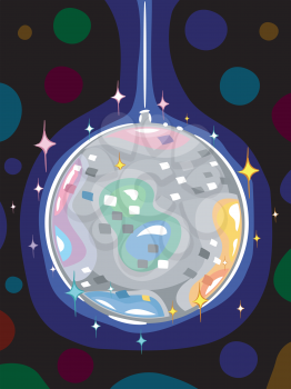 Illustration of a Colorful Disco Ball
