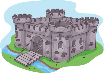 Illustration of a Fortified Castle