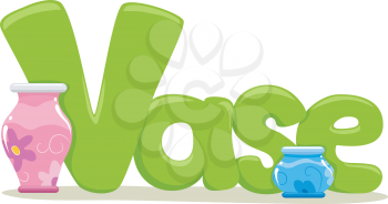 Text Illustration Featuring the Word Vase