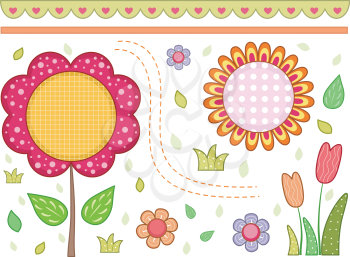 Border Illustration with a Floral Theme