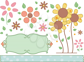Border Illustration with a Floral Theme