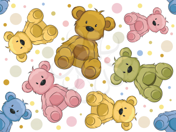 Seamless Illustration Featuring Teddy Bears