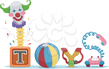 Text Illustration Featuring Toys