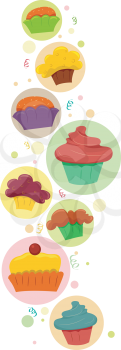 Border Illustration Featuring Cupcakes