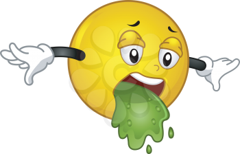 Illustration Featuring a Vomiting Smiley