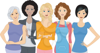 Illustration of a Diverse Group of Women