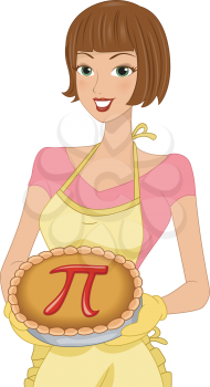 Illustration of a Woman Celebrating Pi Day