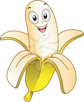 Mascot Illustration Featuring a Happy Banana