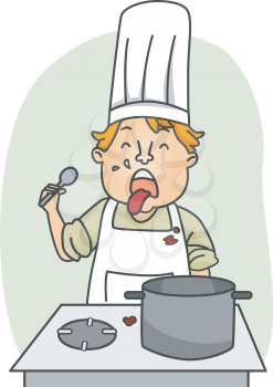 Illustration of a Chef Expressing Disgust