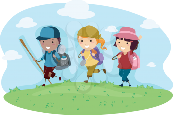 Illustration of Kids on a Camping Trip