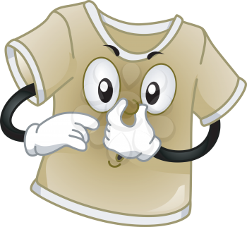 Mascot Illustration Featuring a Dirty T-shirt