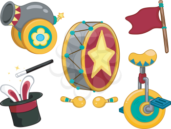 Illustration Featuring Circus Related Items