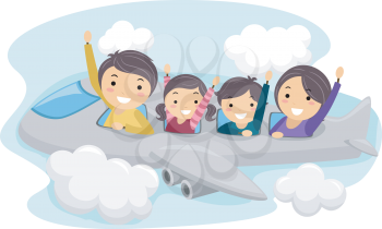 Illustration of a Family on a Trip