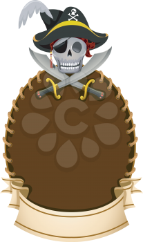 Royalty Free Clipart Image of a Pirate Logo