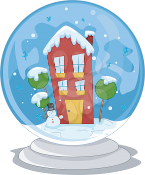 Royalty Free Clipart Image of a Christmas Snow Globe