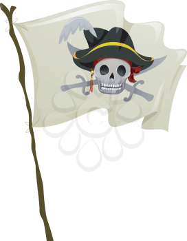Royalty Free Clipart Image of a Pirate Flag
