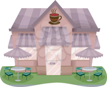 Royalty Free Clipart Image of a Coffee Shop