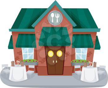Royalty Free Clipart Image of a Restaurant