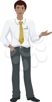 Royalty Free Clipart Image of a Man in Business Clothes
