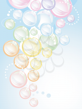 Royalty Free Clipart Image of Rainbow Bubbles