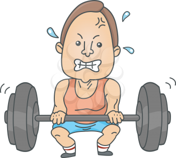 Royalty Free Clipart Image of a Man Lifting a Barbell