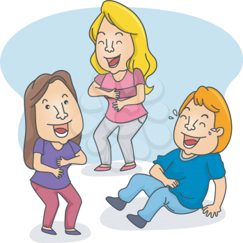 Royalty Free Clipart Image of Laughing People