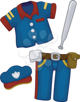 Royalty Free Clipart Image of a Police Uniform
