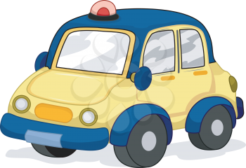 Royalty Free Clipart Image of a Toy Police Car